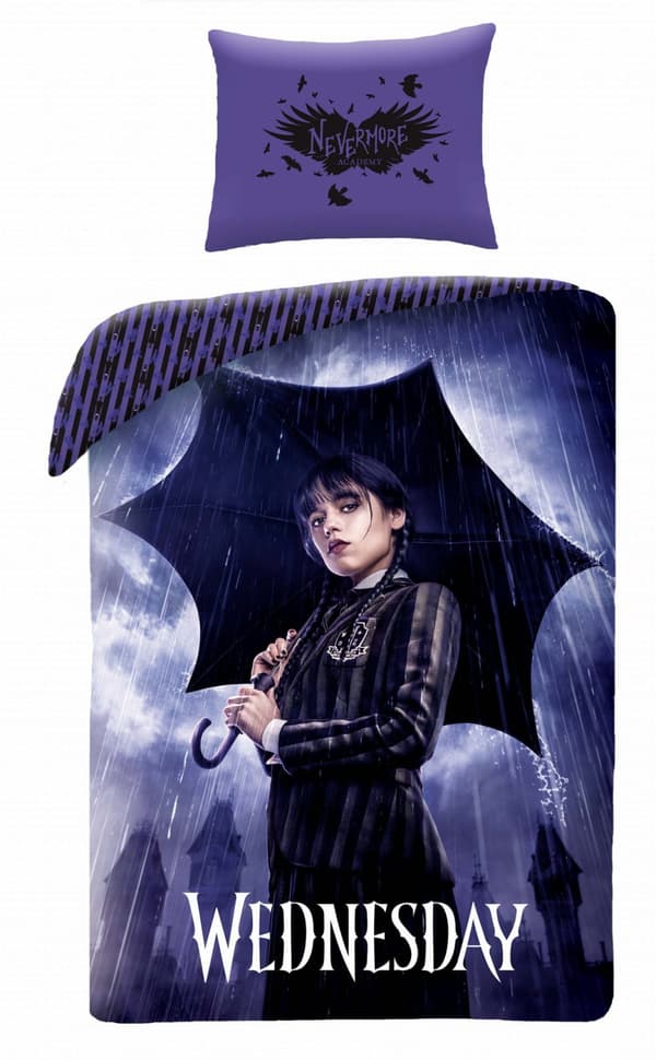 Bomuldssengetøj 160x200 Wednesday Addams HIT The Addams Family