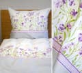 Miniatyrbild 2 av 6: Sängkläder 220x200 vit PREMIUM Marion blommor lavendel ask