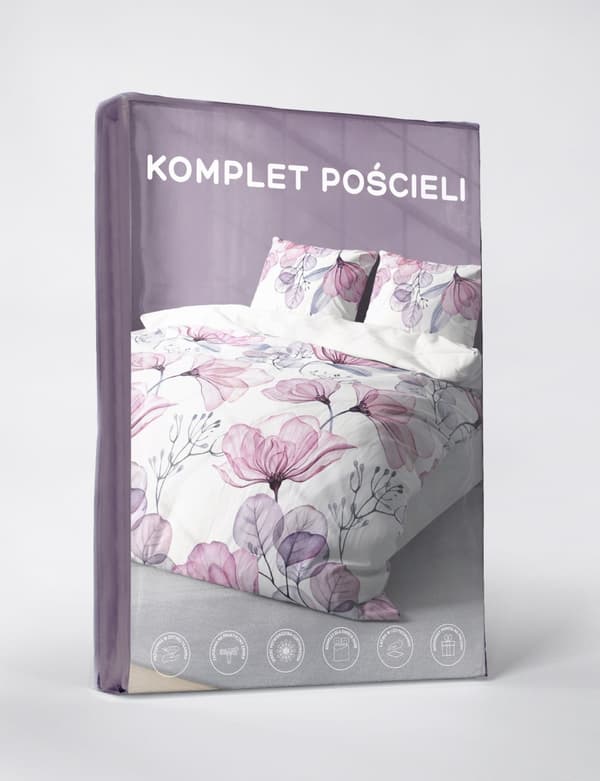 Sängkläder 220x200 Satin Microfiber Blommor Vit Rosa