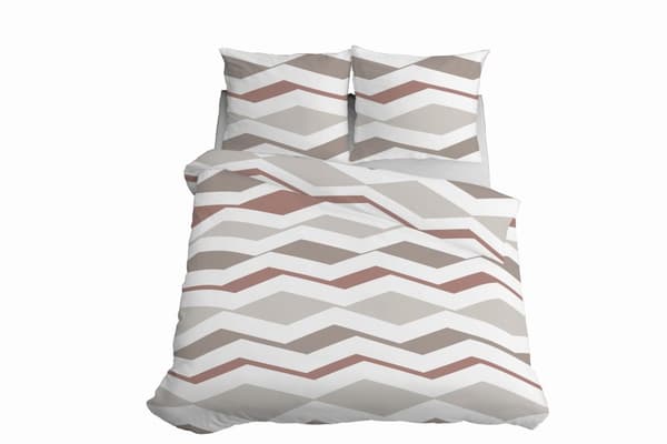Sängkläder 220x200 Satin Microfiber Geometrisk Beige