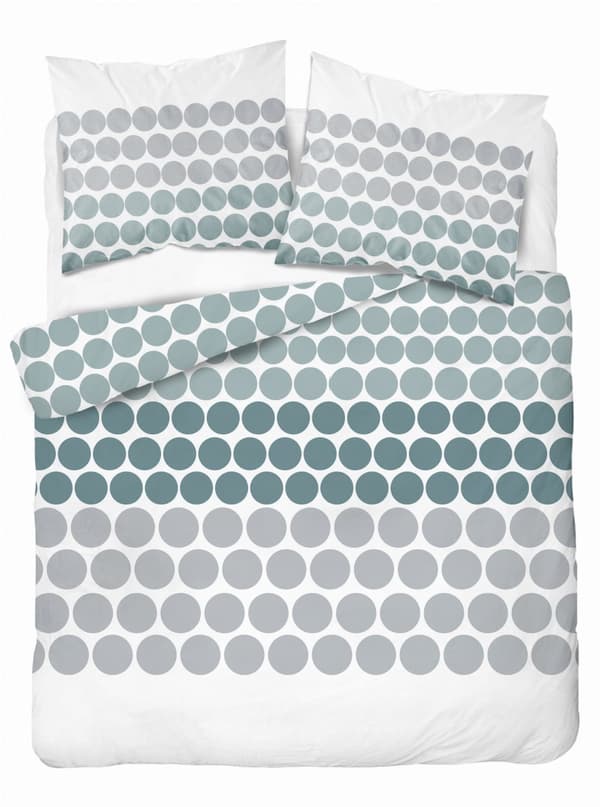 Sängkläder 220x200 Satin Microfiber Dots Grågrön