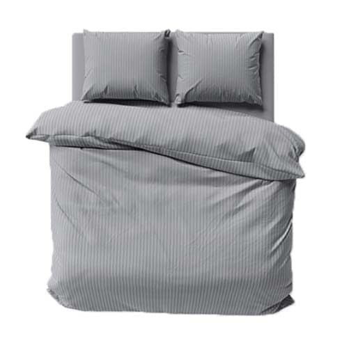 Satinsängkläder 160x200 Slätrandigt Premium Grå