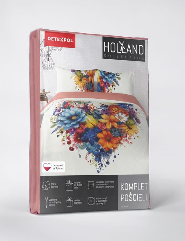 Hollantilainen vuodevaate 220X200 Holland Värikkäitä kukkia vaalealla monivärisellä taustalla