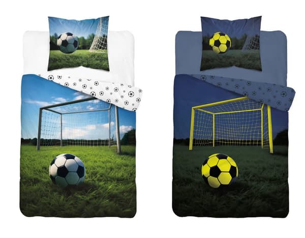 Sängkläder som lyser i mörkret 140x200 fältmål fotboll