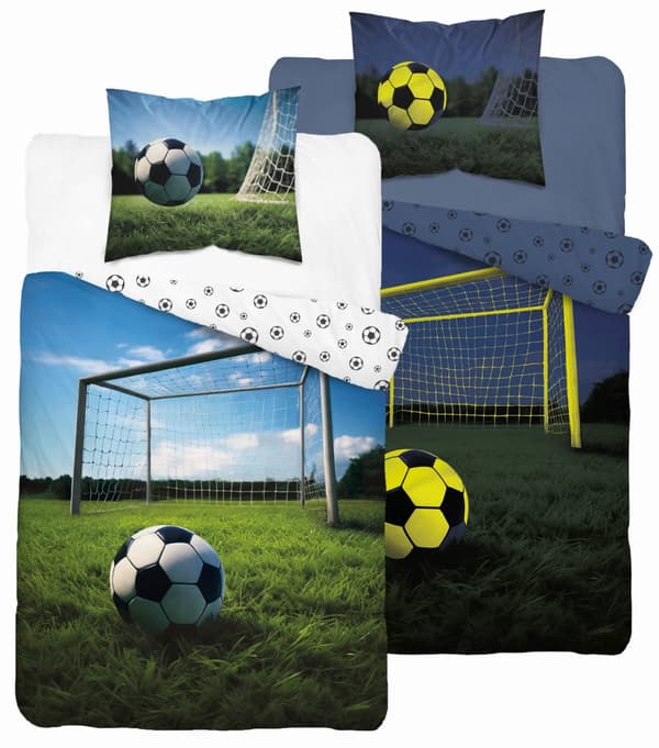 Sängkläder som lyser i mörkret 140x200 fältmål fotboll