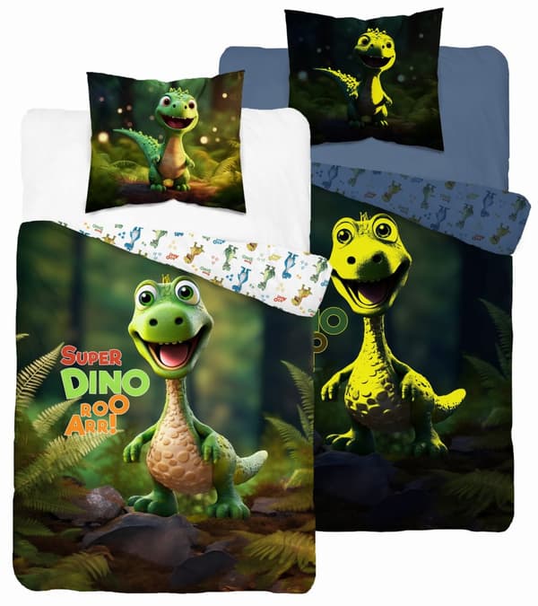 Sängkläder som lyser i mörkret 160x200 Superleende Dinosaurie