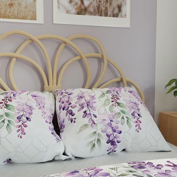 Vuodevaatteet 220x200 puuvillasatiinia Lavanya Flowers Heather Violet