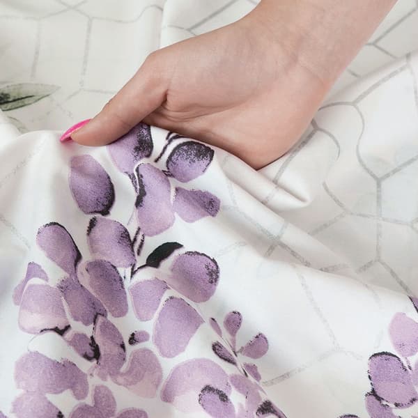 Vuodevaatteet 220x200 puuvillasatiinia Lavanya Flowers Heather Violet