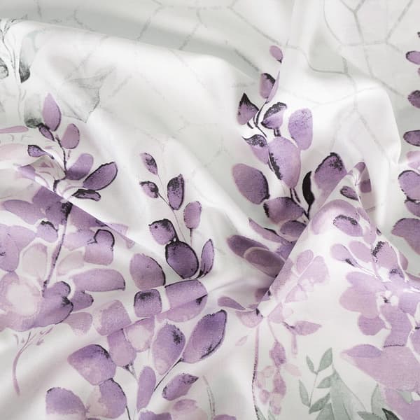 Vuodevaatteet 220x200 puuvillasatiinia Lavanya Flowers Heather Violet