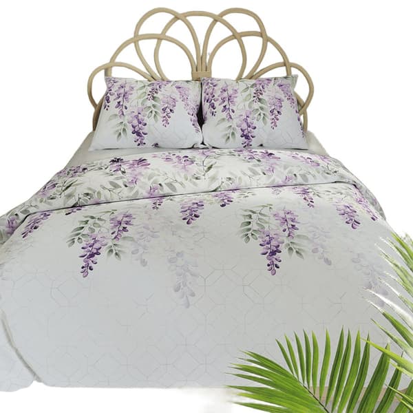 Vuodevaatteet 220x200 puuvillasatiinia Lavanya Flowers Heather Violet