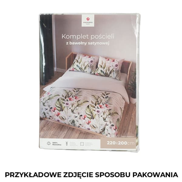 Sängkläder 220x200 Bomullssatin Paradis Blommor Löv Grön