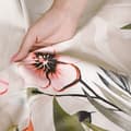 Miniatyrbild 6 av 7: Sängkläder 220x200 Bomullssatin Paradis Blommor Löv Grön