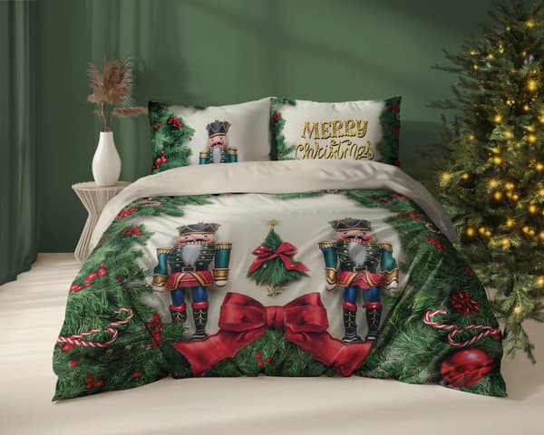 Julsängkläder 220x200 Nötknäppare Jul Holland GOD JUL