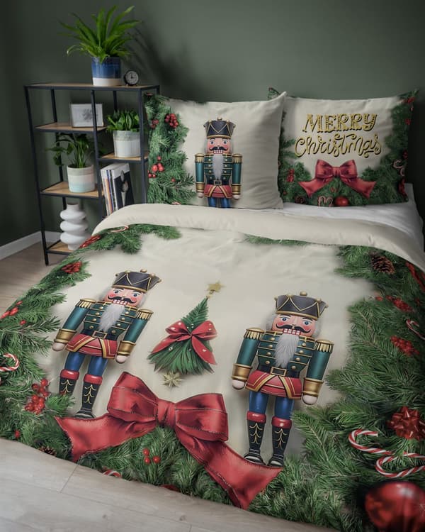 Julsängkläder 220x200 Nötknäppare Jul Holland GOD JUL