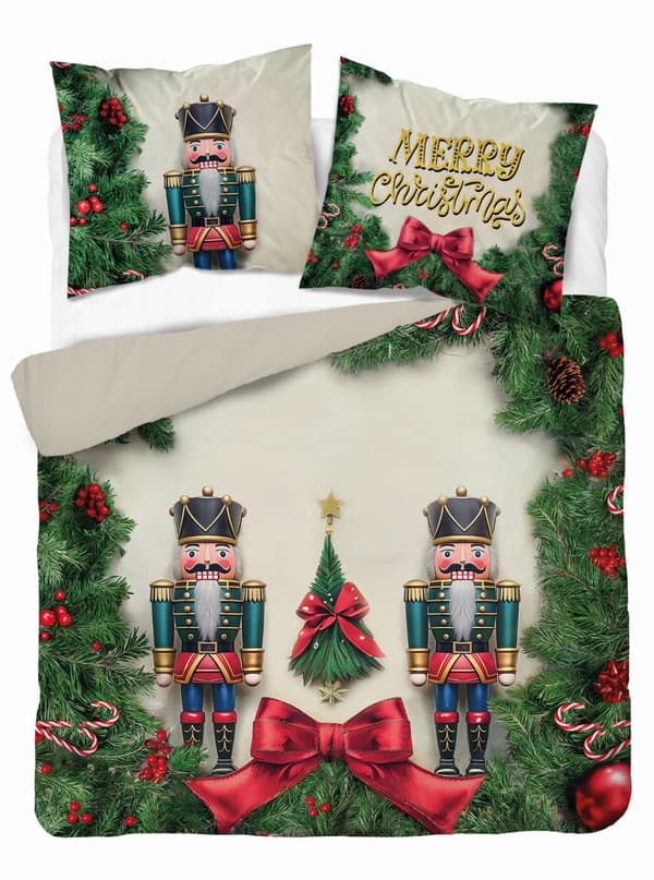 Julsängkläder 220x200 Nötknäppare Jul Holland GOD JUL