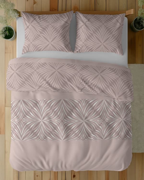 Bomuldssengetøj 220x200 Geometrisk Pink