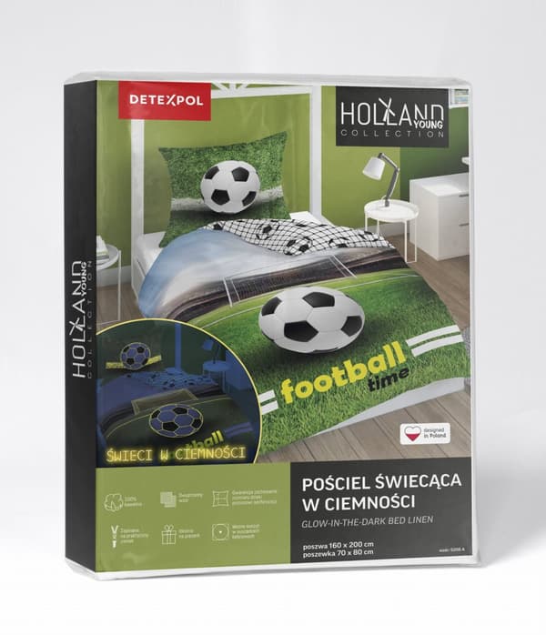 Sängkläder som lyser i mörkret 140x200 Fotbollsplan