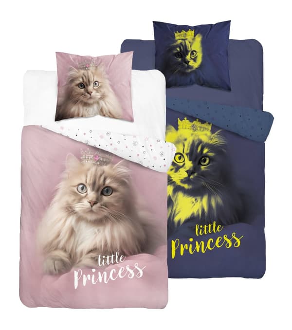 Sängkläder som lyser i mörkret 140x200 Kitty Little Princess