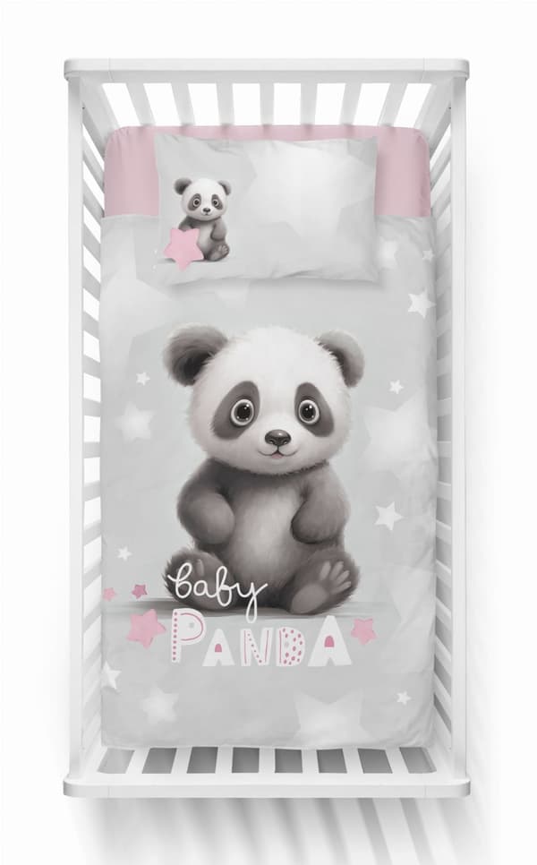 Babysängkläder 90x120 Panda Bear BOMULL