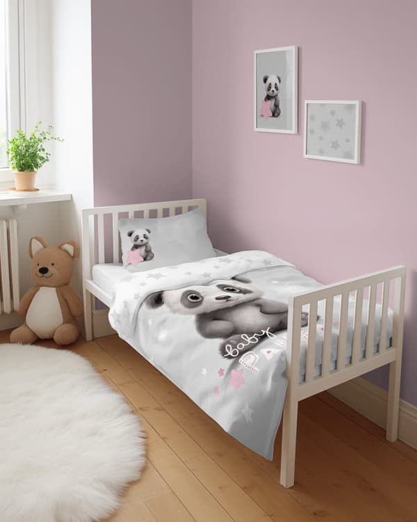 Babysängkläder 90x120 Panda Bear BOMULL