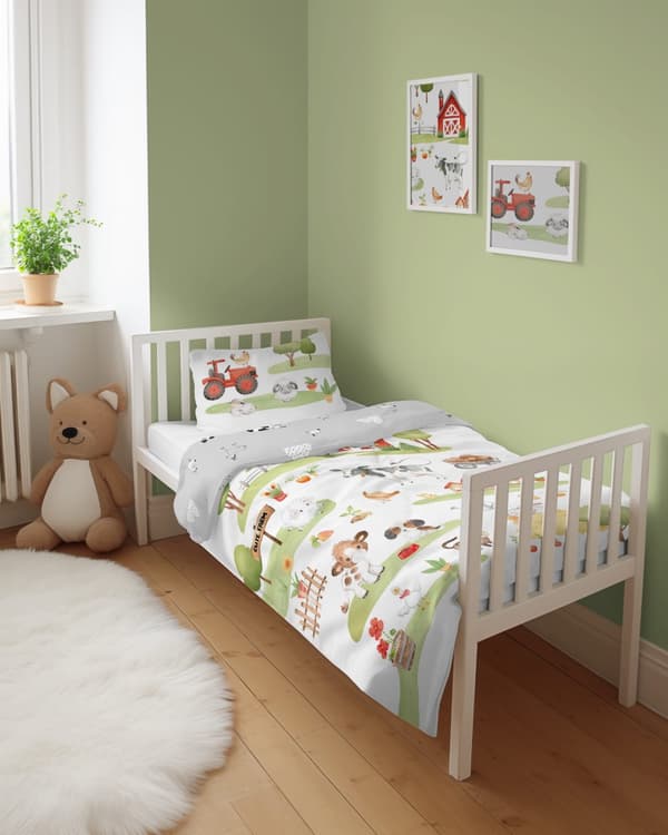 Babysängkläder 90x120 Traktor Farm BOMULL