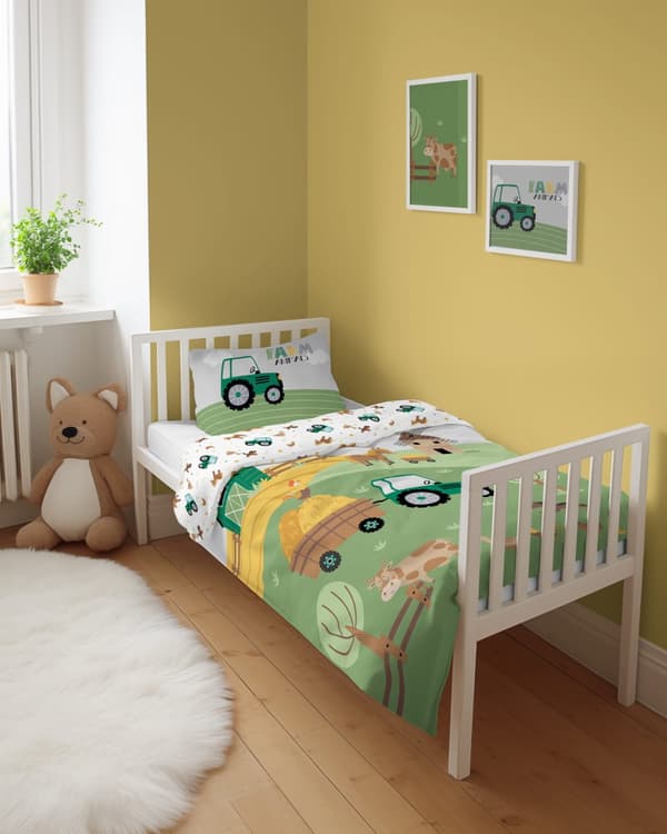 Babysängkläder 90x120 Traktor Farm BOMULL