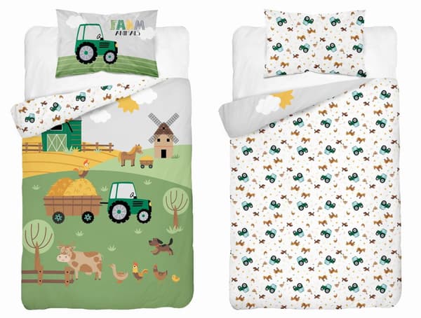 Babysängkläder 90x120 Traktor Farm BOMULL