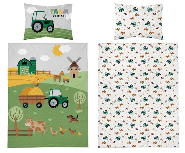 Babysängkläder 90x120 Traktor Farm BOMULL