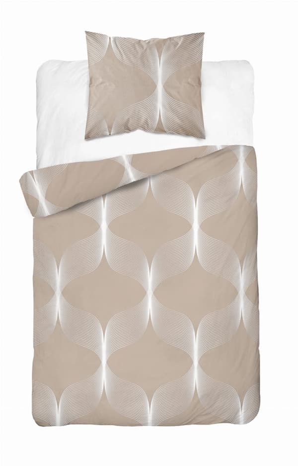 Bomullssängkläder 140x200 Geometrisk Mosaik Beige