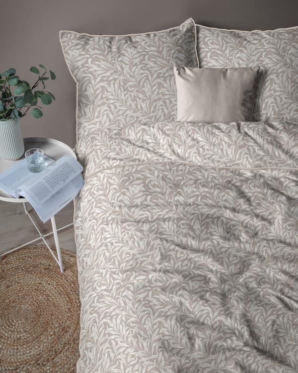 Pussilakana 160x200 La Perkale Perkal terereillä Kukkakuvioinen niittybeige Premium Cotton