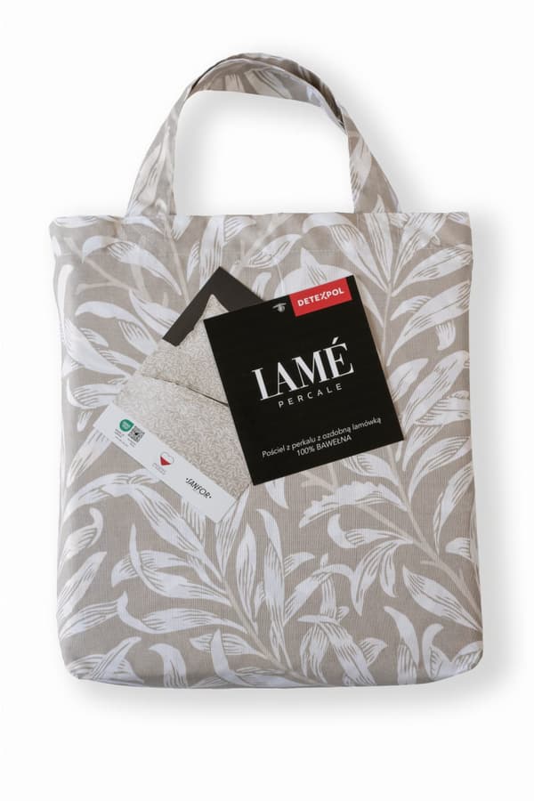 Pussilakana 160x200 La Perkale Perkal terereillä Kukkakuvioinen niittybeige Premium Cotton