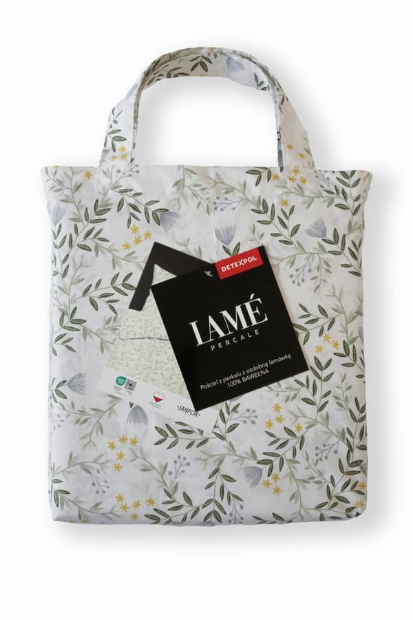 Sängkläder 220x200 La Perkale med kantband i ljusgröna nyanser Premiumbomull