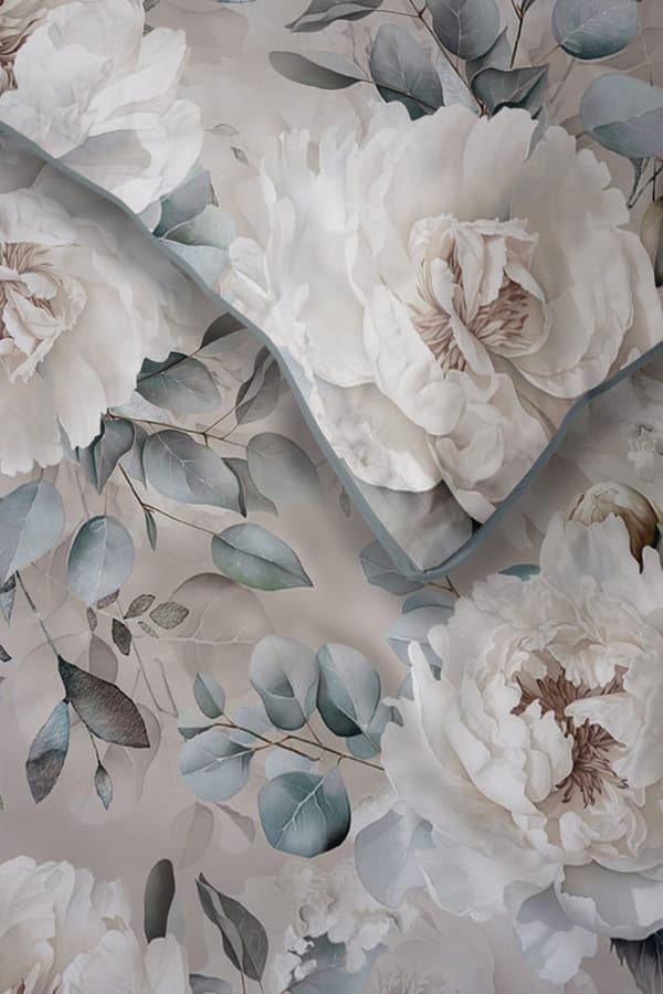 Vuodevaate 160x200 La Perkale beigen ja sinisen sävyissä Premium Cotton