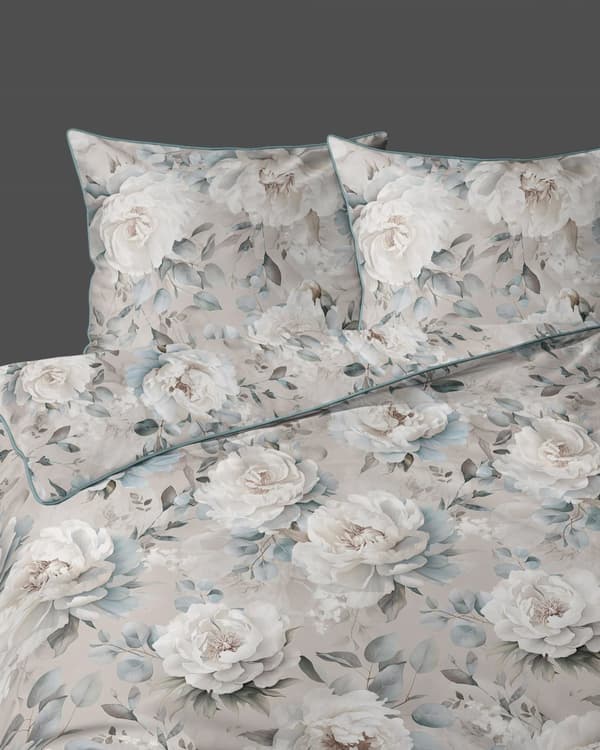 Vuodevaate 160x200 La Perkale beigen ja sinisen sävyissä Premium Cotton