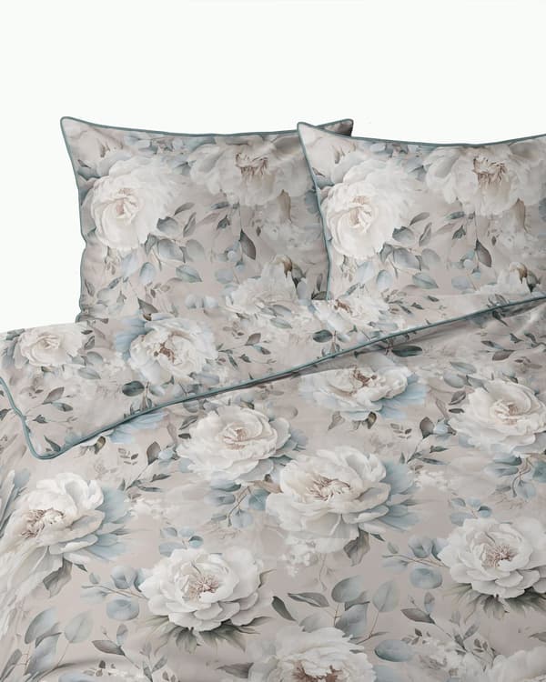 Vuodevaate 160x200 La Perkale beigen ja sinisen sävyissä Premium Cotton