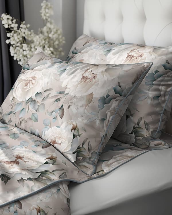 Vuodevaate 160x200 La Perkale beigen ja sinisen sävyissä Premium Cotton