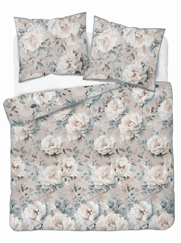 Vuodevaate 160x200 La Perkale beigen ja sinisen sävyissä Premium Cotton