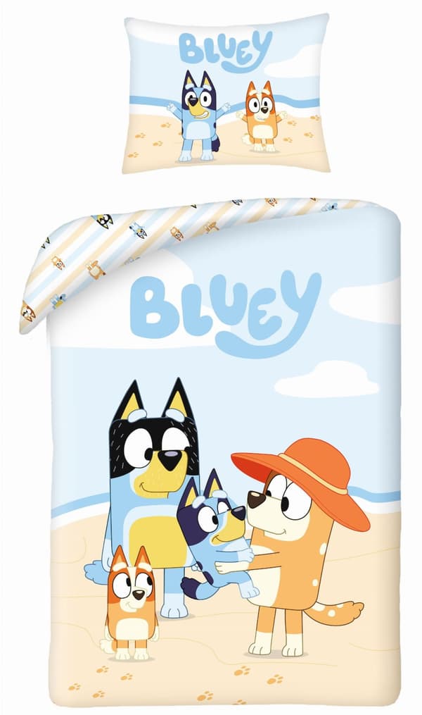 Bomullssängkläder 140x200 Blåblå Hund Holiday HIT