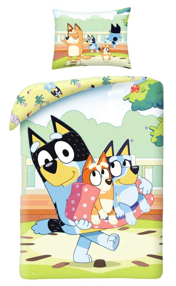 Bomullssängkläder 140x200 Blåblå Hund HIT