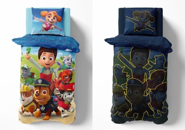 Sängkläder som lyser i mörkret 160x200 PAW PATROL Valpar