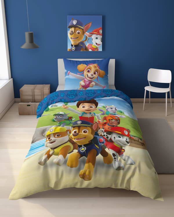 Sängkläder som lyser i mörkret 160x200 PAW PATROL Valpar