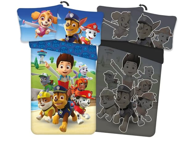 Sängkläder som lyser i mörkret 160x200 PAW PATROL Valpar