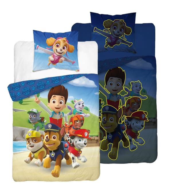 Sängkläder som lyser i mörkret 160x200 PAW PATROL Valpar