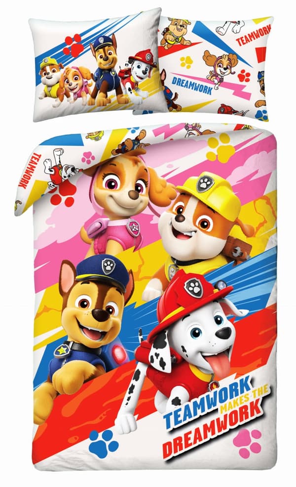 Barnsängkläder Paw Patrol 160x200 Hundar