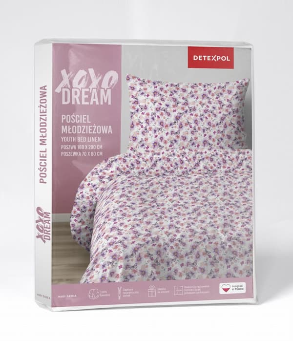 Barnsängkläder 140x200 Fjärilar i rosa blommor XOXO Dreams