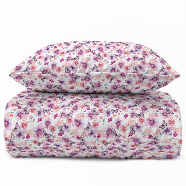 Barnsängkläder 140x200 Fjärilar i rosa blommor XOXO Dreams