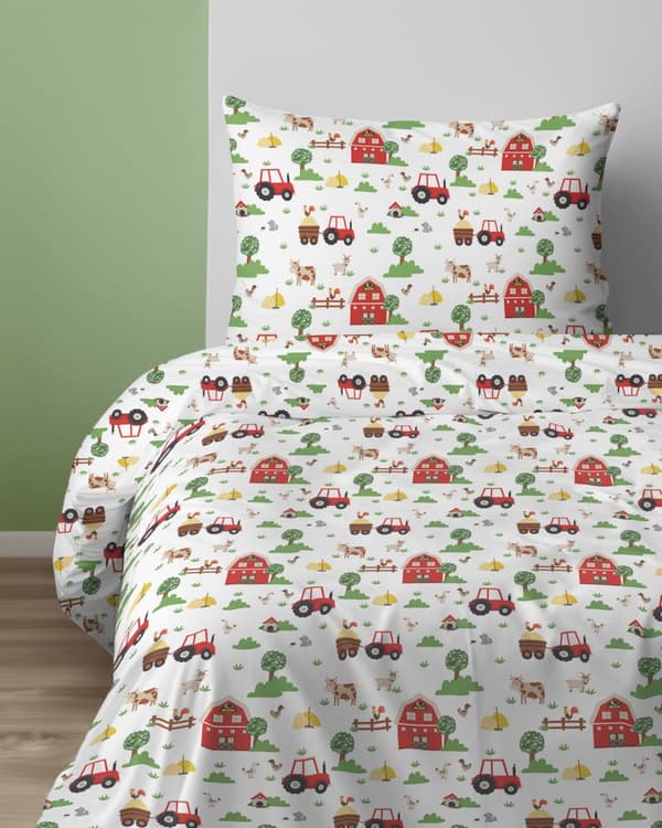 Barnsängkläder 160x200 Traktorer Bondgård XOXO Dreams