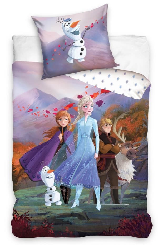 Bomullssängkläder 160x200 FROST Anna och Elsa