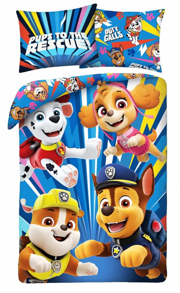Barnsängkläder Paw Patrol 160x200 Hundar