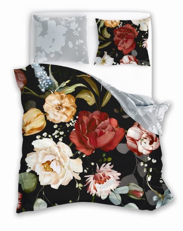 Satin Sengetøj 140x200 Digitaltrykte Noble Blomster